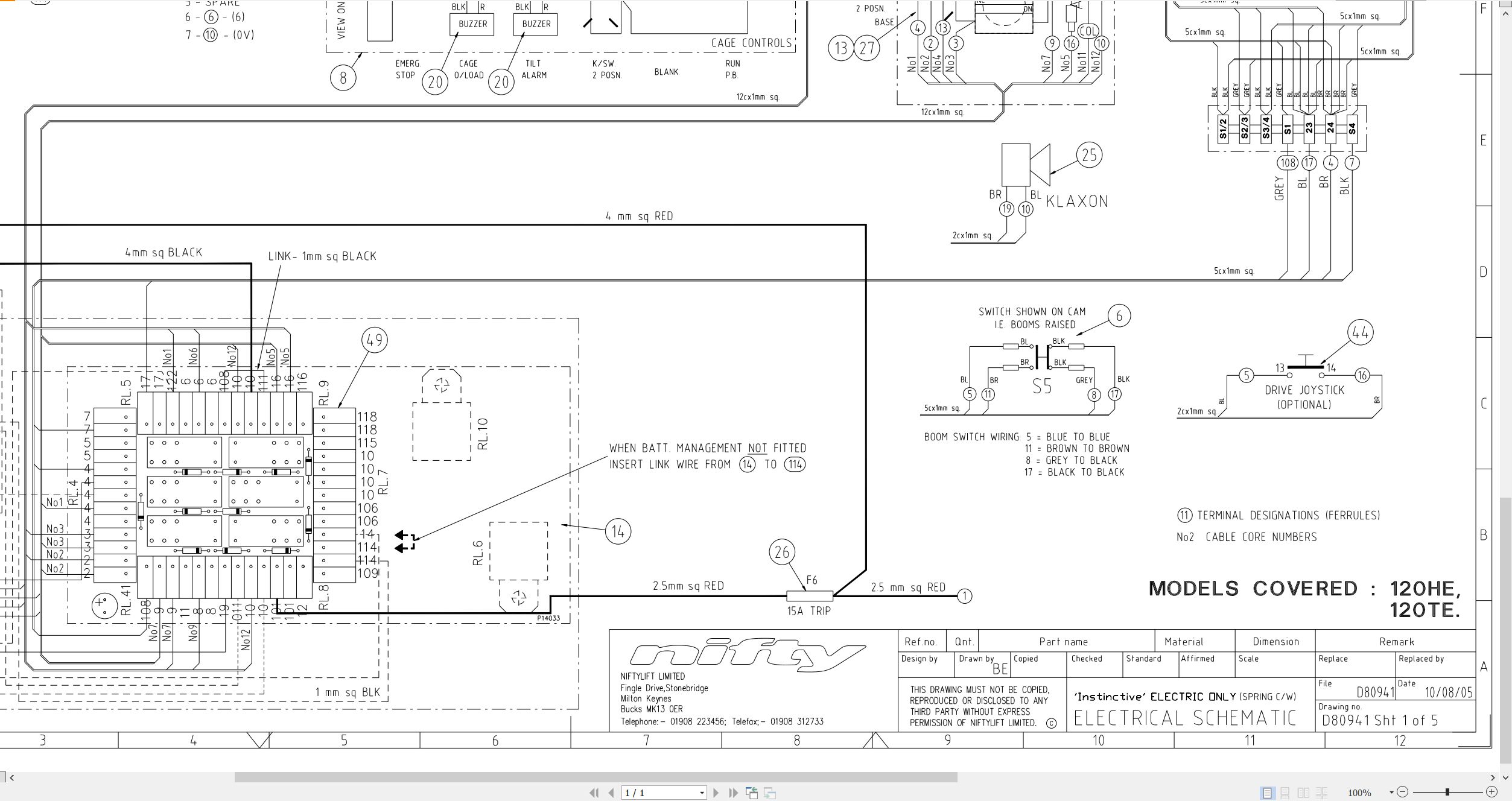 NIFTYLIFT Articulating Boom Lifts N120T 23835 Operating Parts Manual And Diagram 2012 EN NL (3)