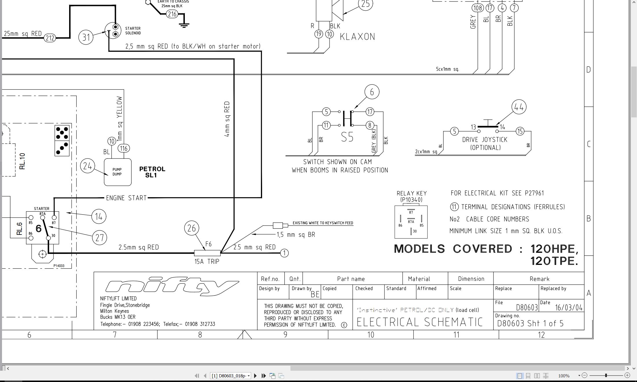NIFTYLIFT Articulating Boom Lifts N120T 43985 Operating Parts Manual And Diagram 2020 (3)
