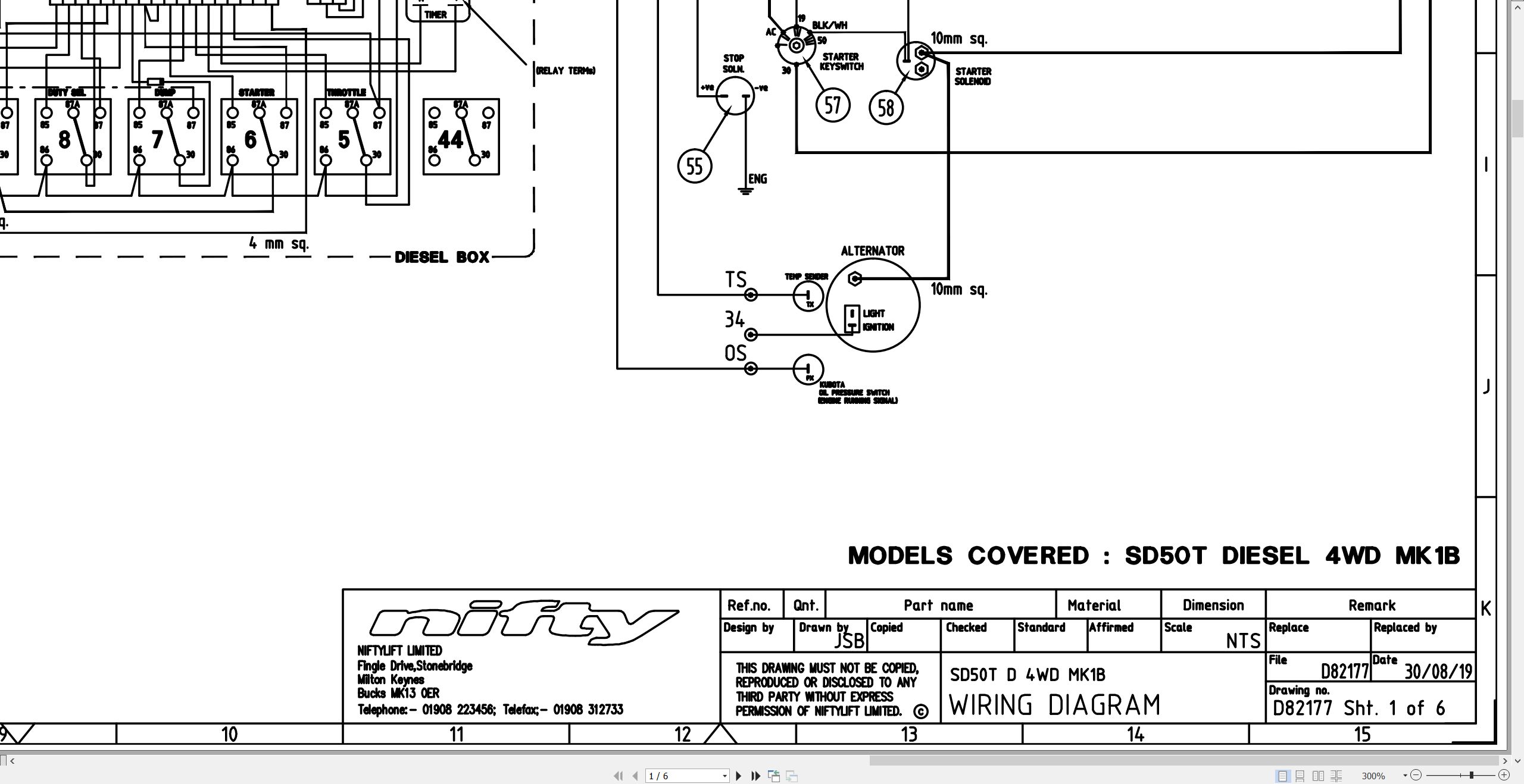 NIFTYLIFT Articulating Boom Lifts SD50 58778 Operating Parts Manual And Diagram 2025 (3)