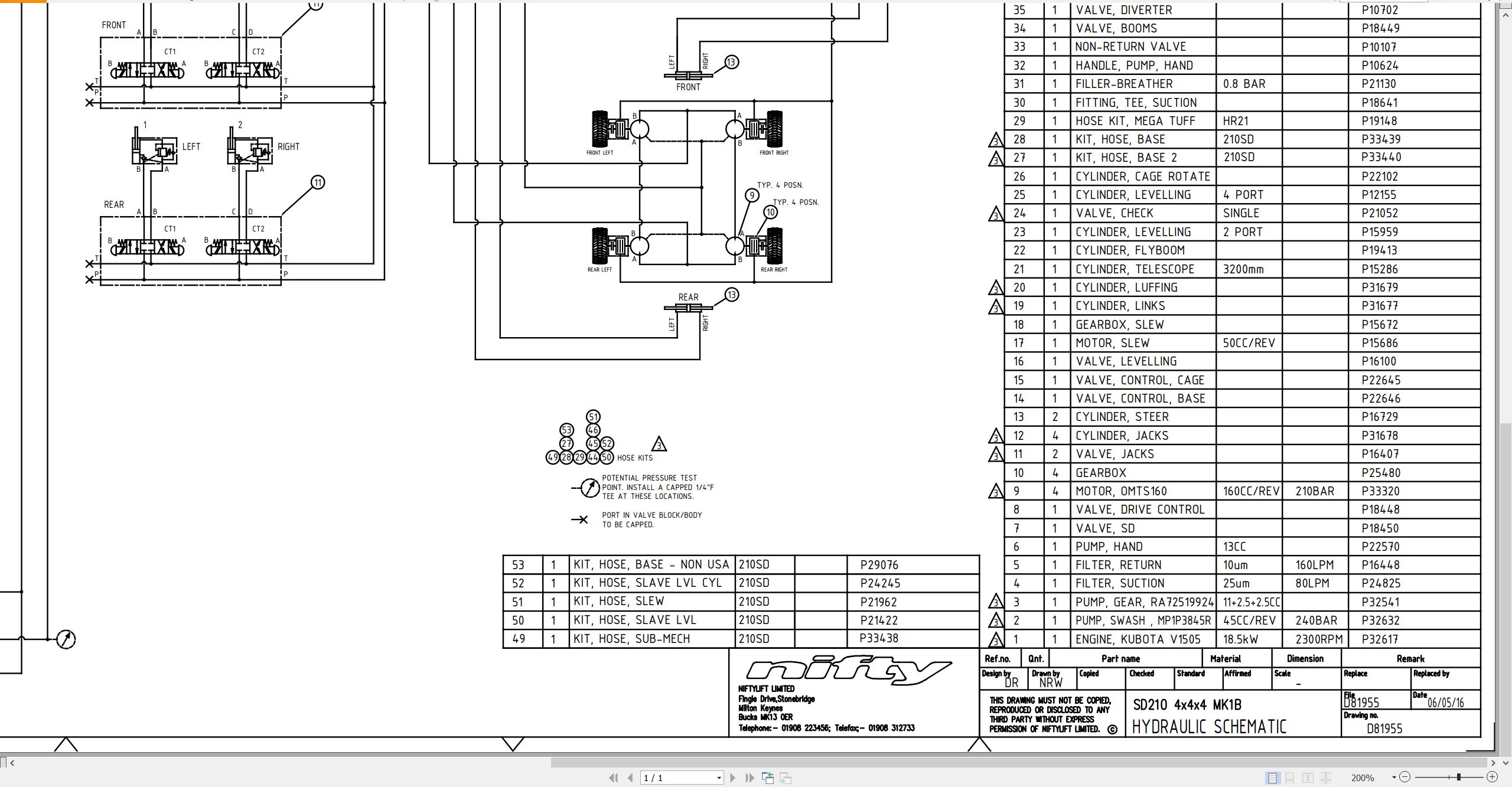 NIFTYLIFT Articulating Boom Lifts SD64 42440 Operating Service Parts Manual And Diagram 2021 (4)
