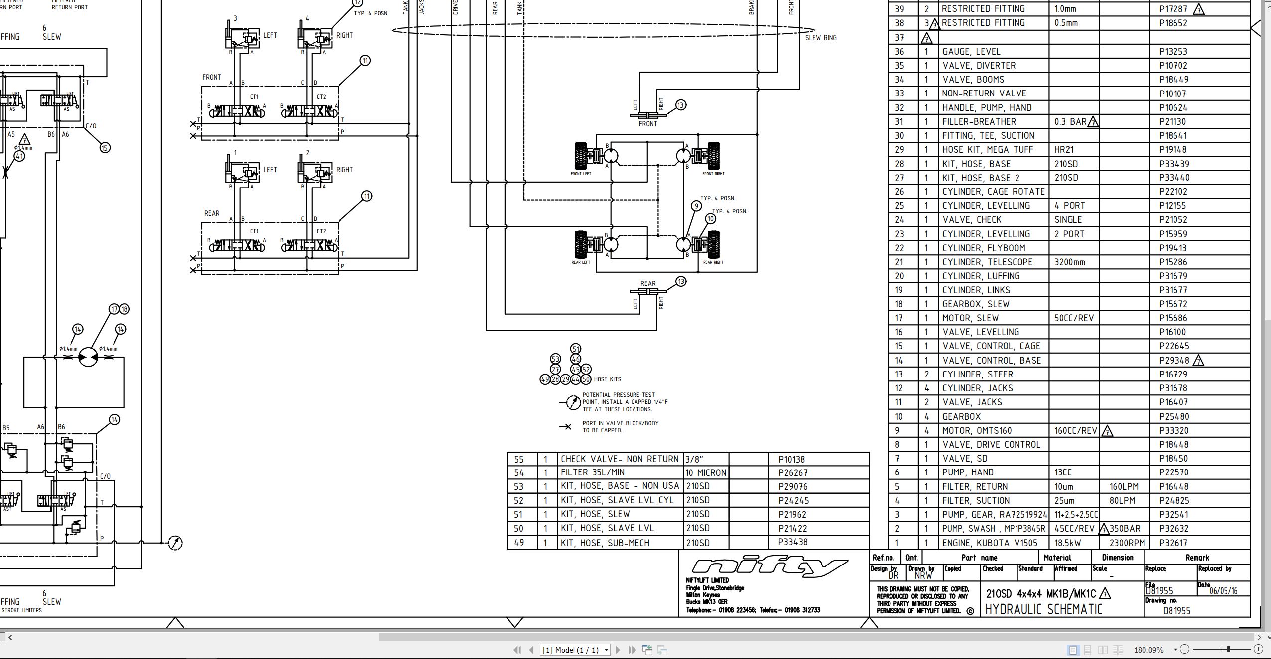 NIFTYLIFT Articulating Boom Lifts SD64 49474 Operating Service Parts Manual And Diagram 2021 (4)