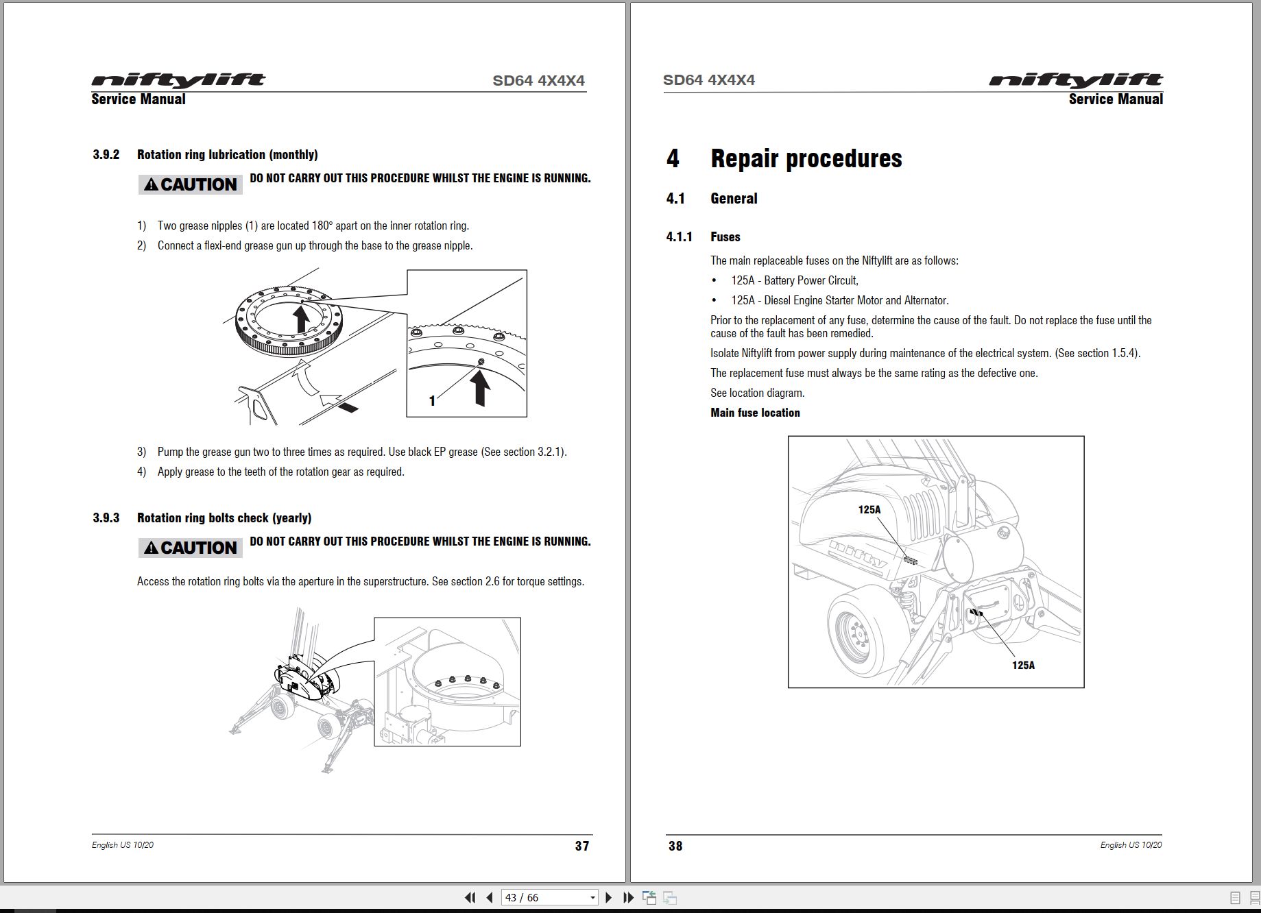 NIFTYLIFT Articulating Boom Lifts SD64 55267 Operating Service Parts Manual And Diagram 2023 (2)