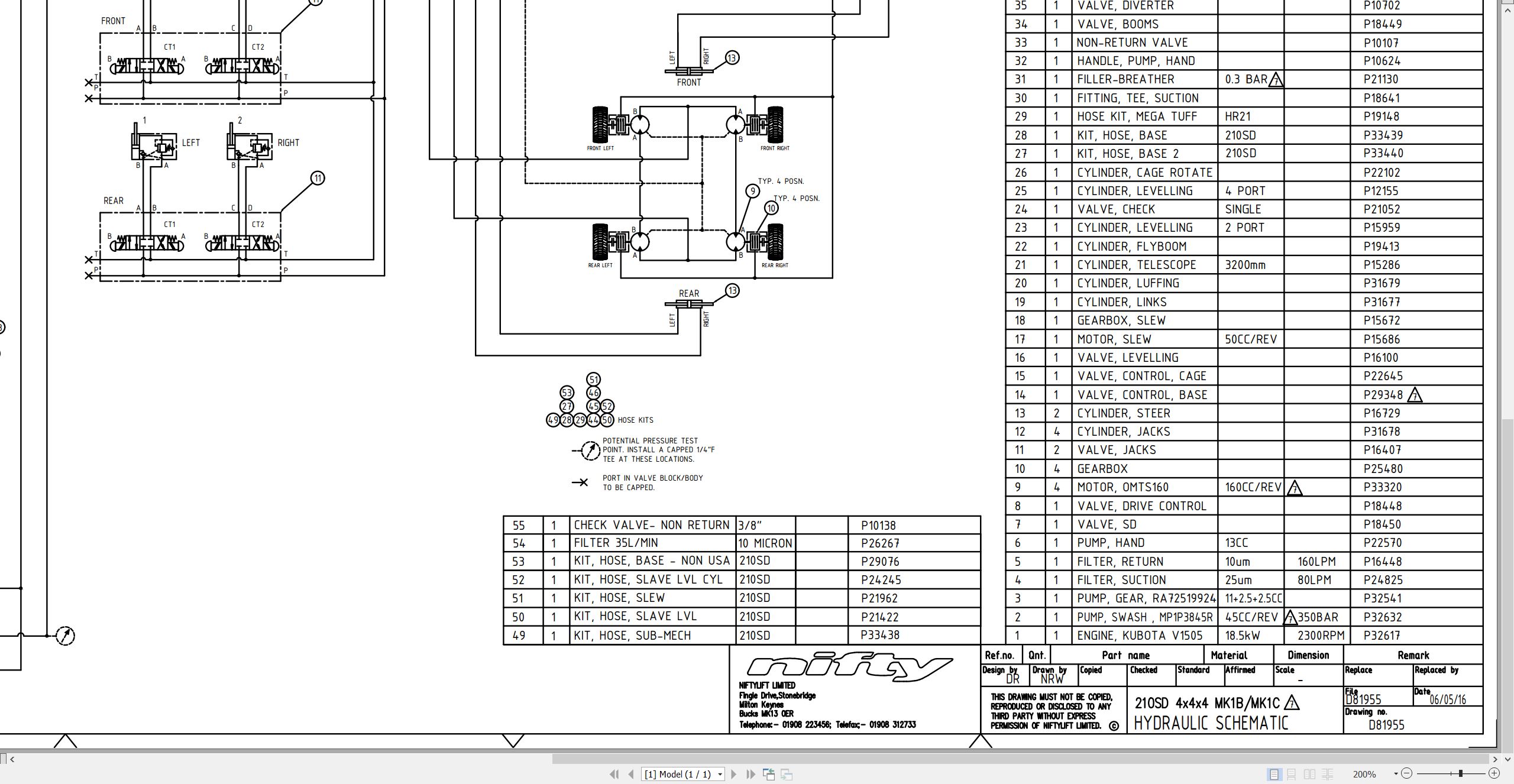 NIFTYLIFT Articulating Boom Lifts SD64 55267 Operating Service Parts Manual And Diagram 2023 (4)