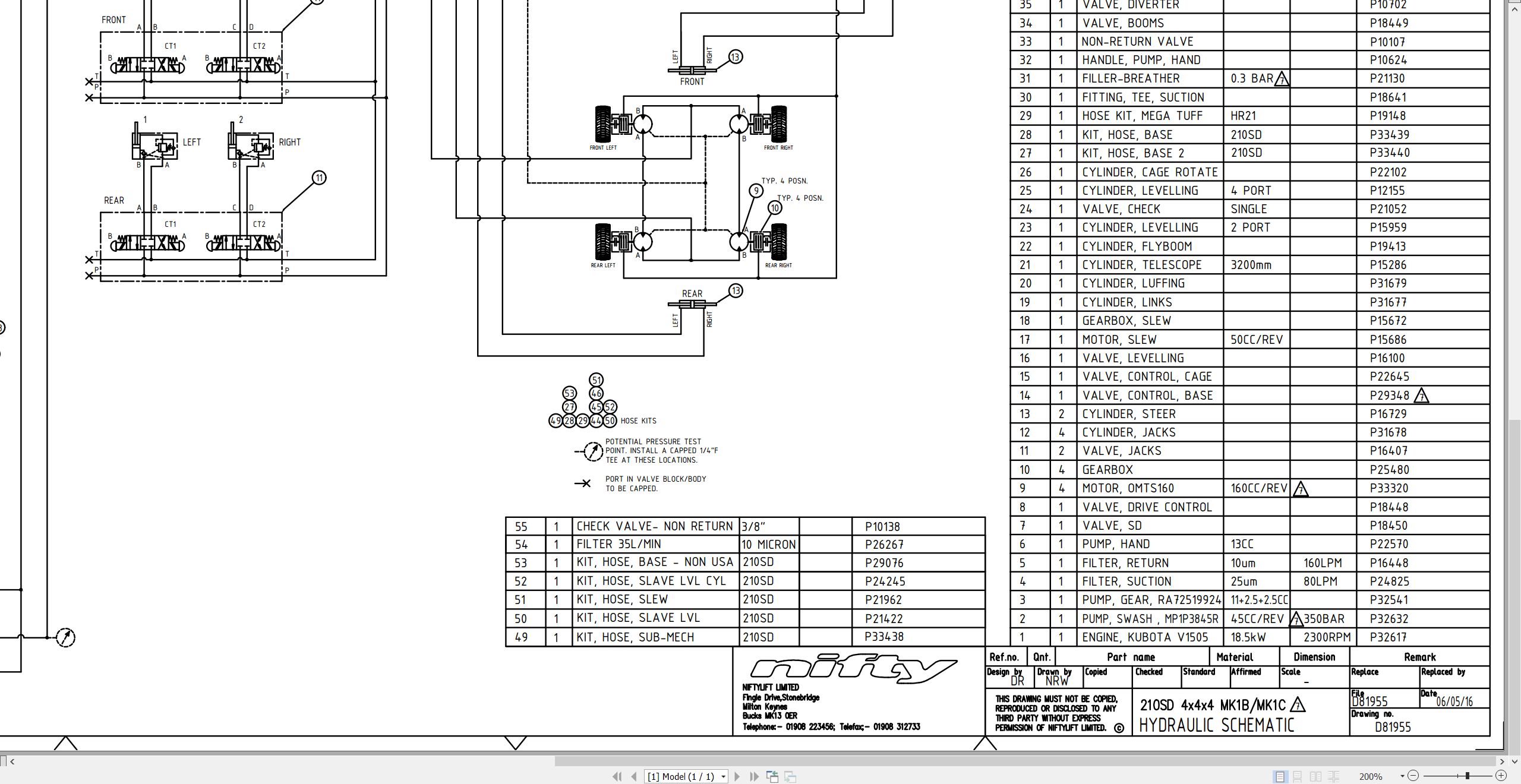 NIFTYLIFT Articulating Boom Lifts SD64 57399 Operating Service Parts Manual And Diagram 2024 (4)