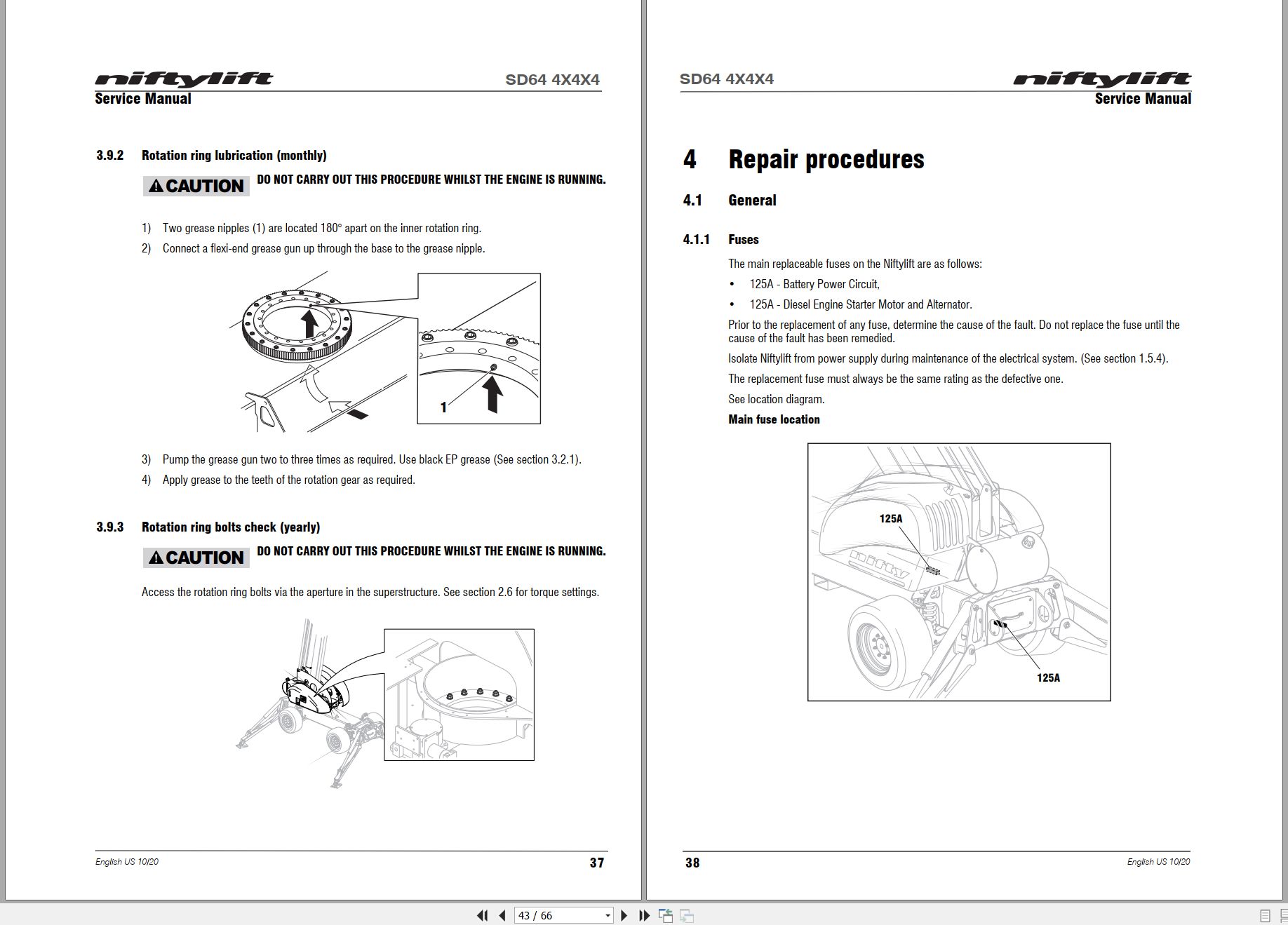 NIFTYLIFT Articulating Boom Lifts SD64 57783 Operating Service Parts Manual And Diagram 2025 (2)