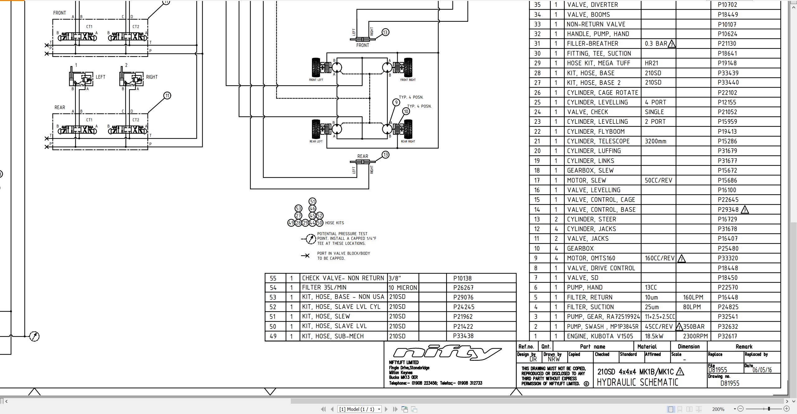 NIFTYLIFT Articulating Boom Lifts SD64 57783 Operating Service Parts Manual And Diagram 2025 (4)