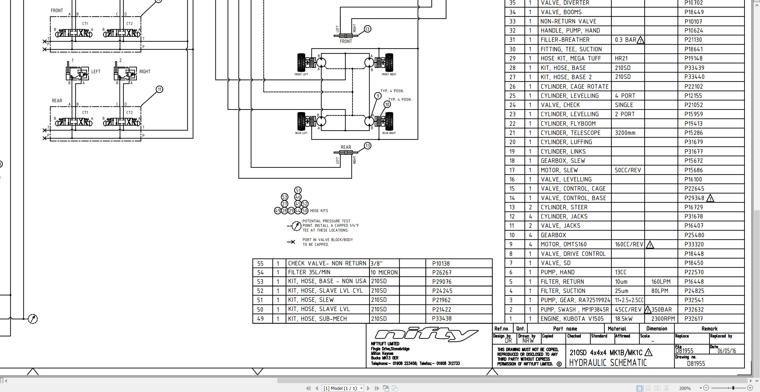 NIFTYLIFT Articulating Boom Lifts SD64 58343 Operating Service Parts Manual And Diagram 2025 (4)