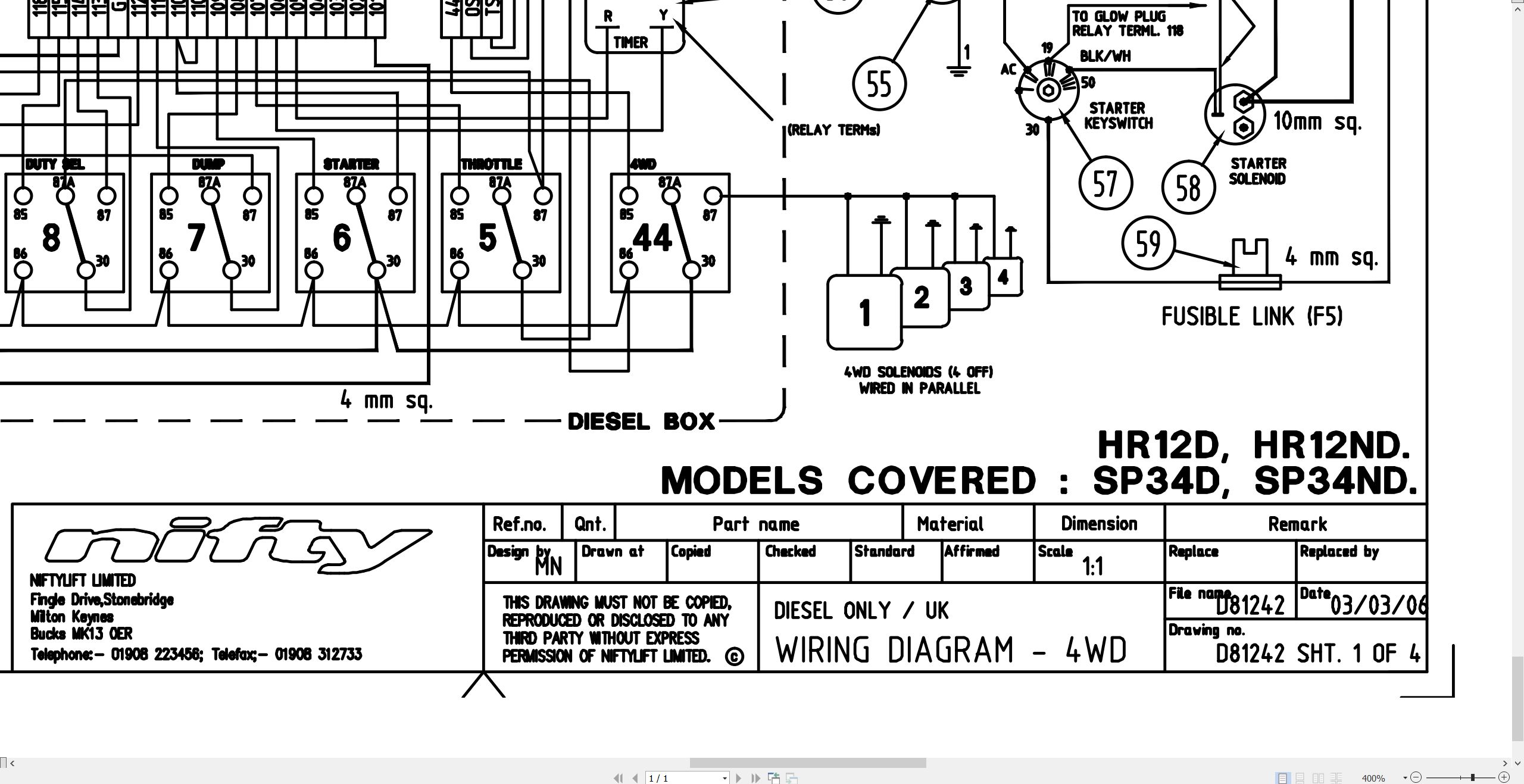 NIFTYLIFT Articulating Boom Lifts SP34 37853 Operating Parts Manual And Diagram 2018 (3)