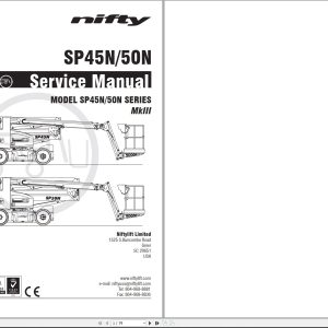 NIFTYLIFT Articulating Boom Lifts SP50 32375 Operating Service Parts Manual And Diagram 2016 (1)
