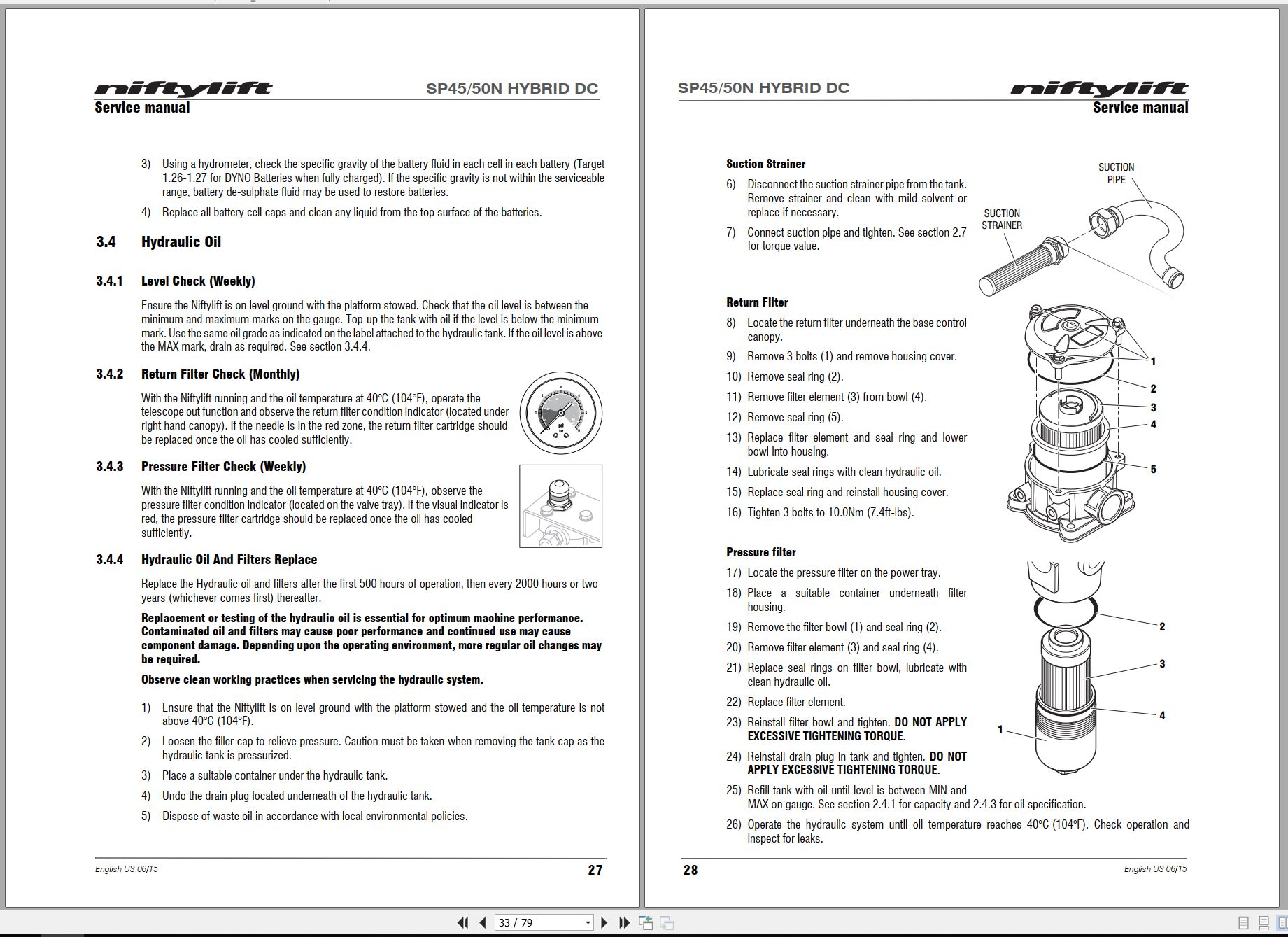 NIFTYLIFT Articulating Boom Lifts SP50 32375 Operating Service Parts Manual And Diagram 2016 (2)