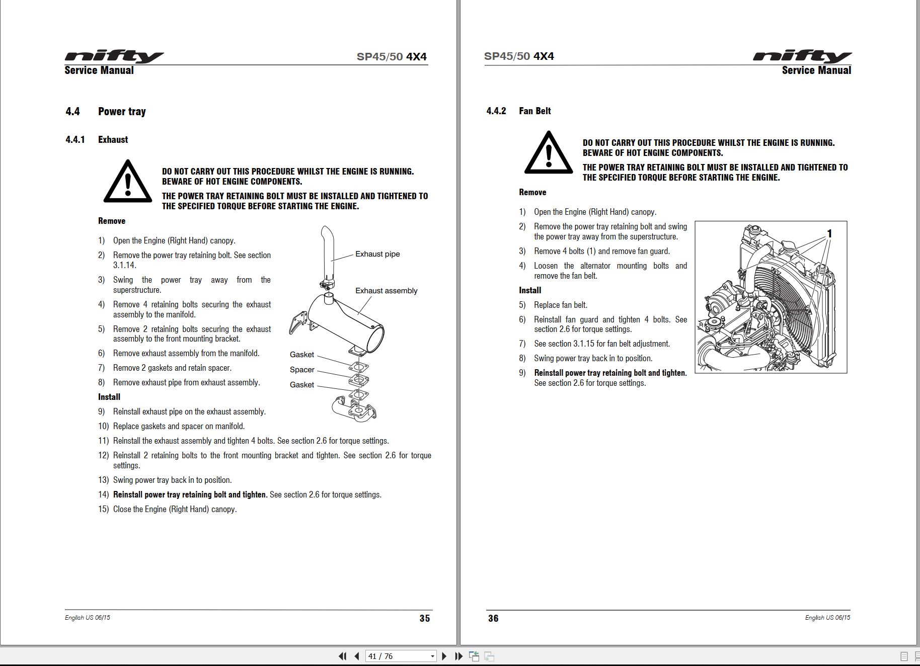 NIFTYLIFT Articulating Boom Lifts SP50 II 42847 Operating Service Parts Manual And Diagram 2019 (2)