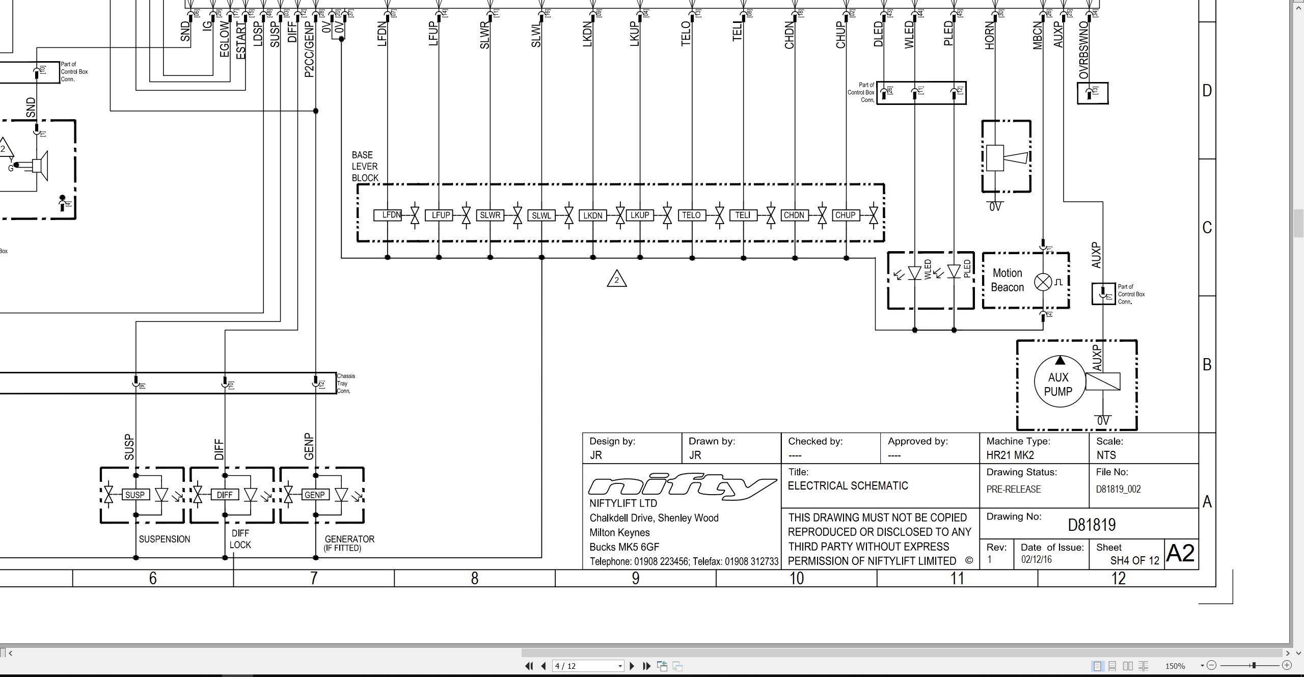 NIFTYLIFT Articulating Boom Lifts SP64 36509 Operating Service Parts Manual And Diagram 2018 (3)