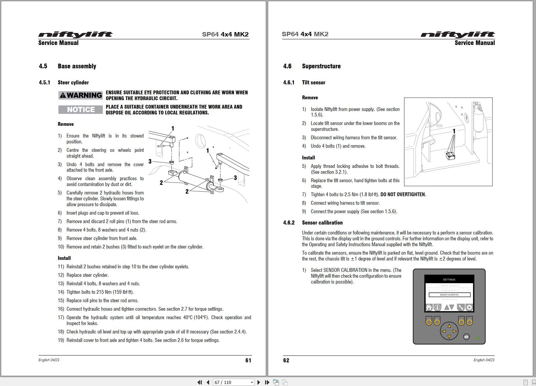 NIFTYLIFT Articulating Boom Lifts SP64 55647 Operating Service Parts Manual And Diagram 2023 (2)