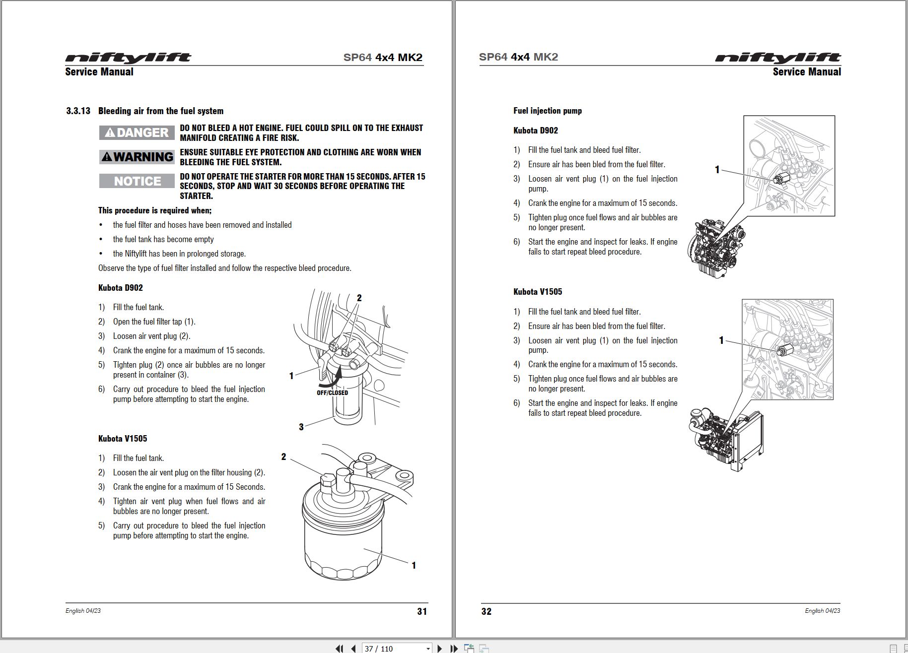 NIFTYLIFT Articulating Boom Lifts SP64 60692 Operating Service Parts Manual And Diagram 2024 (2)
