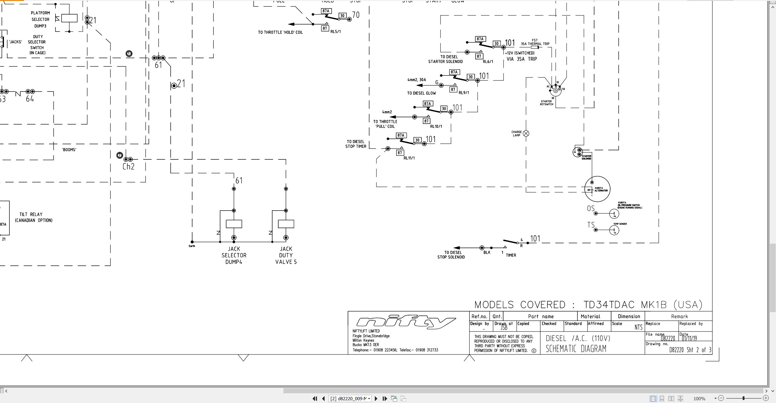 NIFTYLIFT Articulating Boom Lifts TD34T 63838 Operating Parts Manual And Diagram 2025 (3)