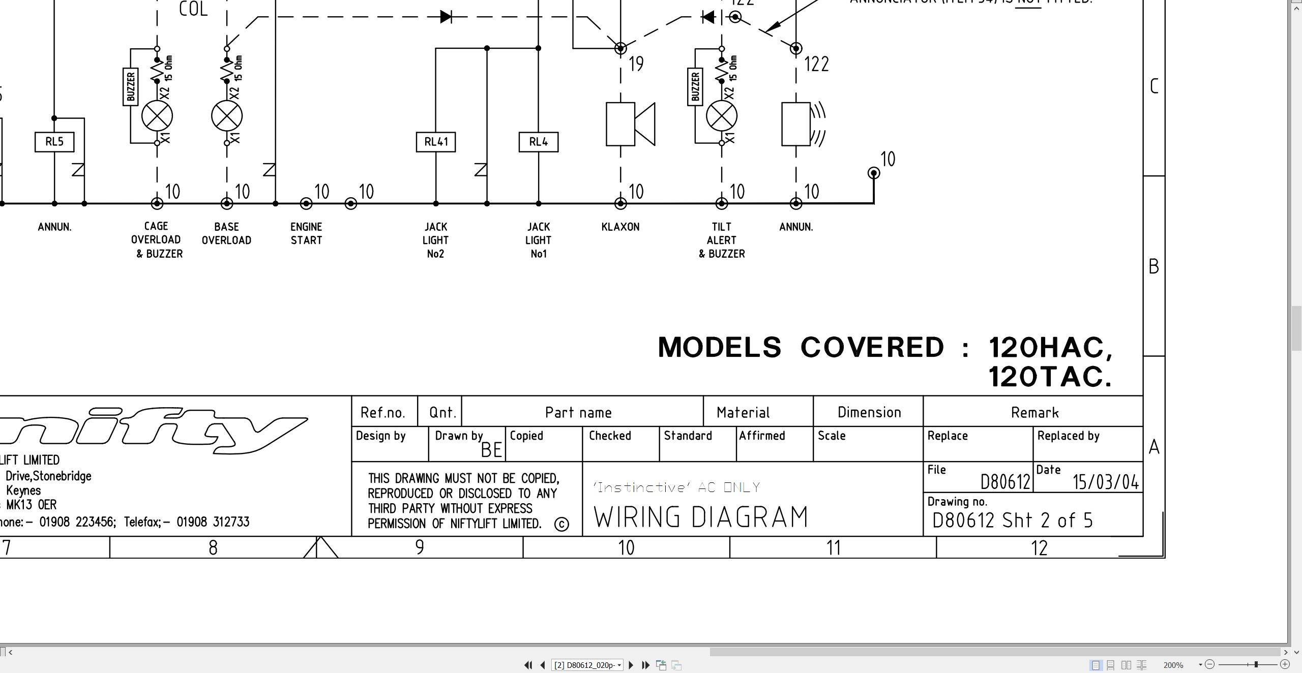 NIFTYLIFT Towable Boom Lifts 120TAC 43631 Operating Service Parts Manual And Diagram 2019 (3)