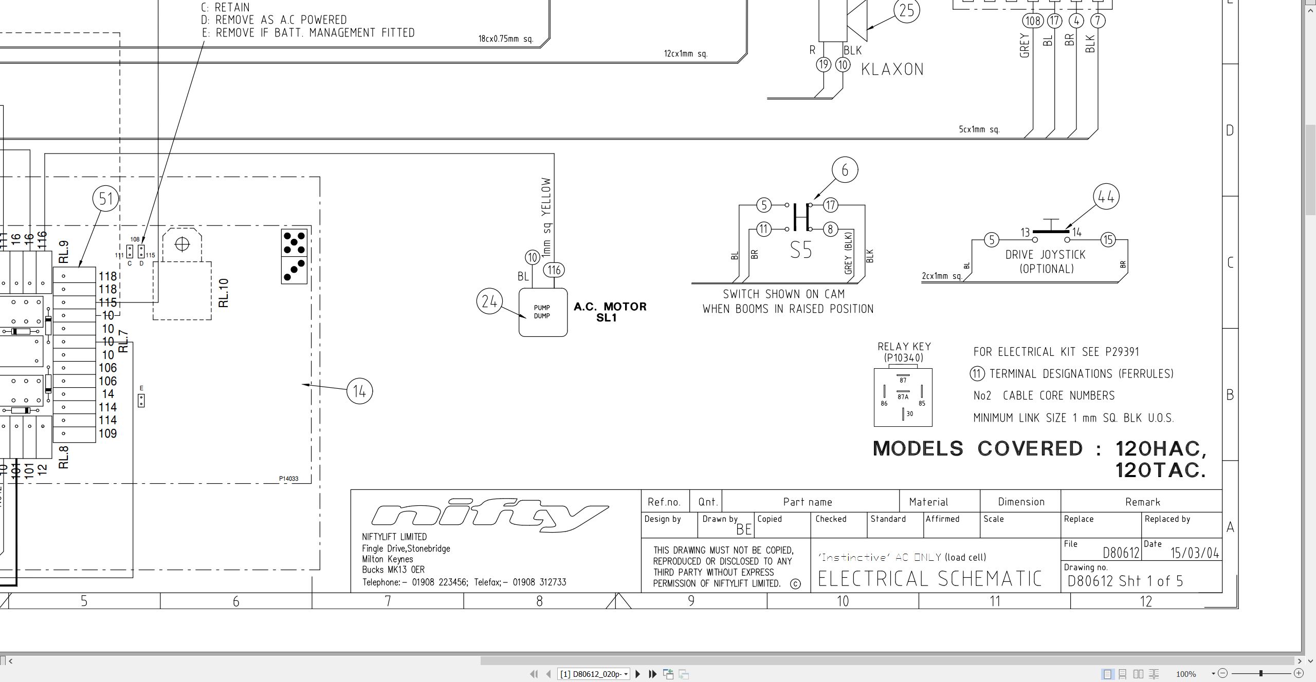 NIFTYLIFT Towable Boom Lifts 120TAC MK1C 43624 Operating Service Parts Manual And Diagram 2019 (3)