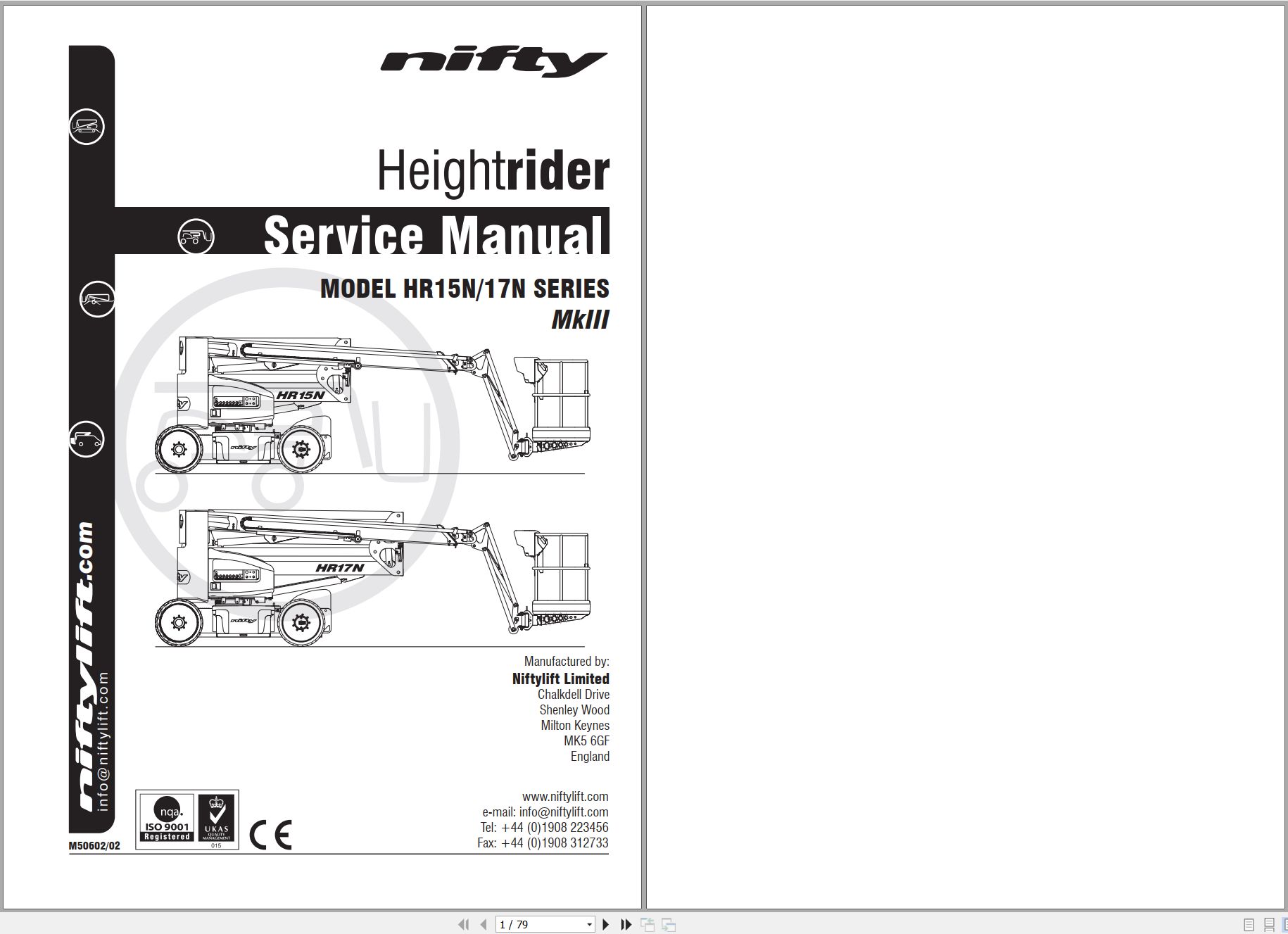 NIFTYLIFT Towable Boom Lifts 120TE 32827 Operating Service Parts Manual And Diagram 2019 (1)