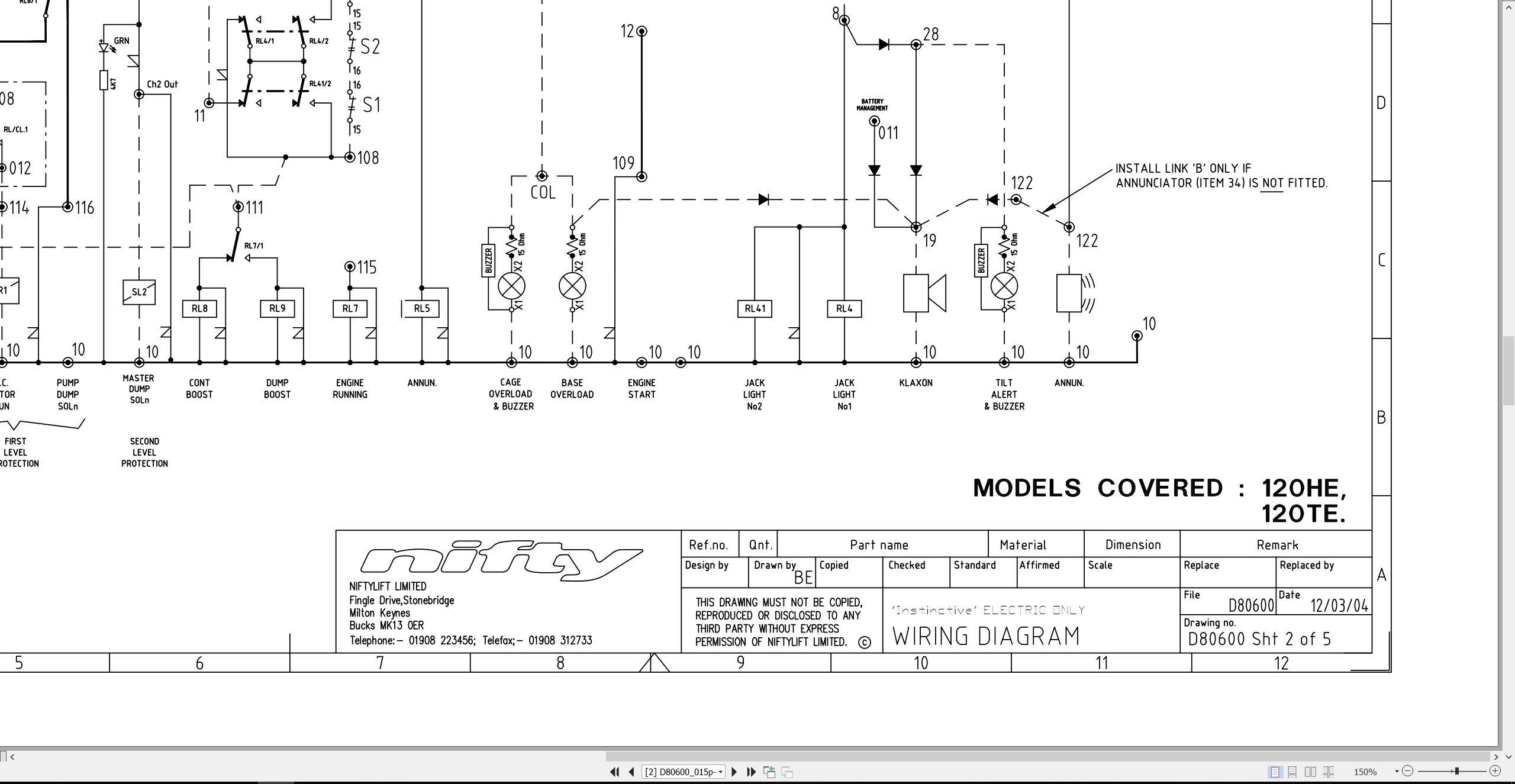 NIFTYLIFT Towable Boom Lifts 120TE 41304 Operating Service Parts Manual And Diagram 2019 EN NL (3)