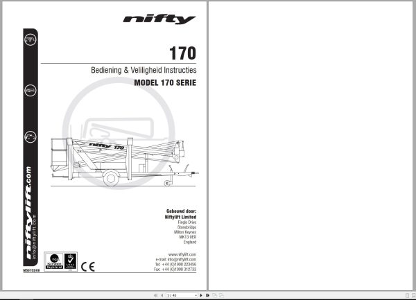 NIFTYLIFT Towable Boom Lifts 170 23545 Operating Parts Manual And Diagram 2012 EN NL (1)