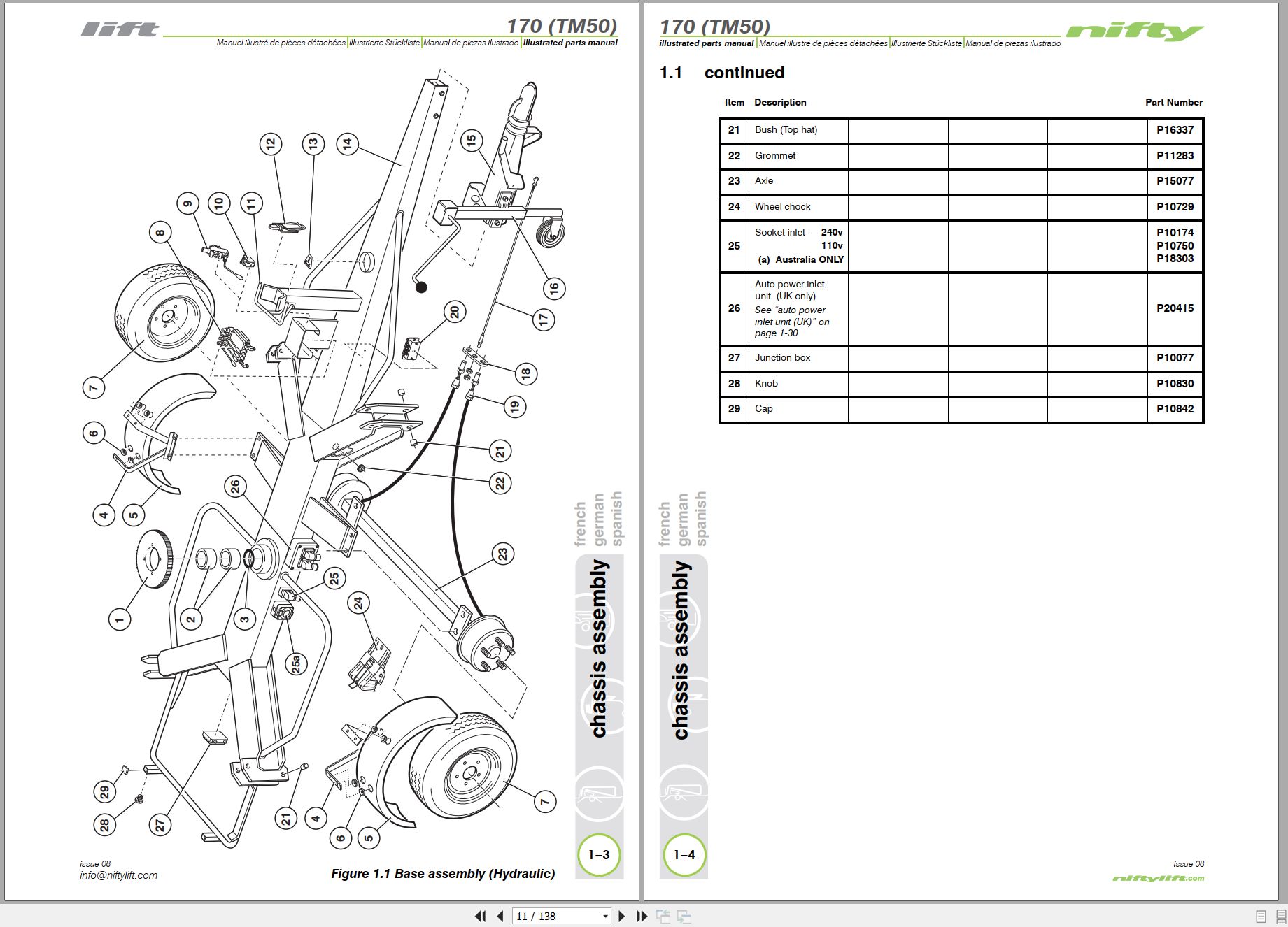 NIFTYLIFT Towable Boom Lifts 170 23545 Operating Parts Manual And Diagram 2012 EN NL (2)