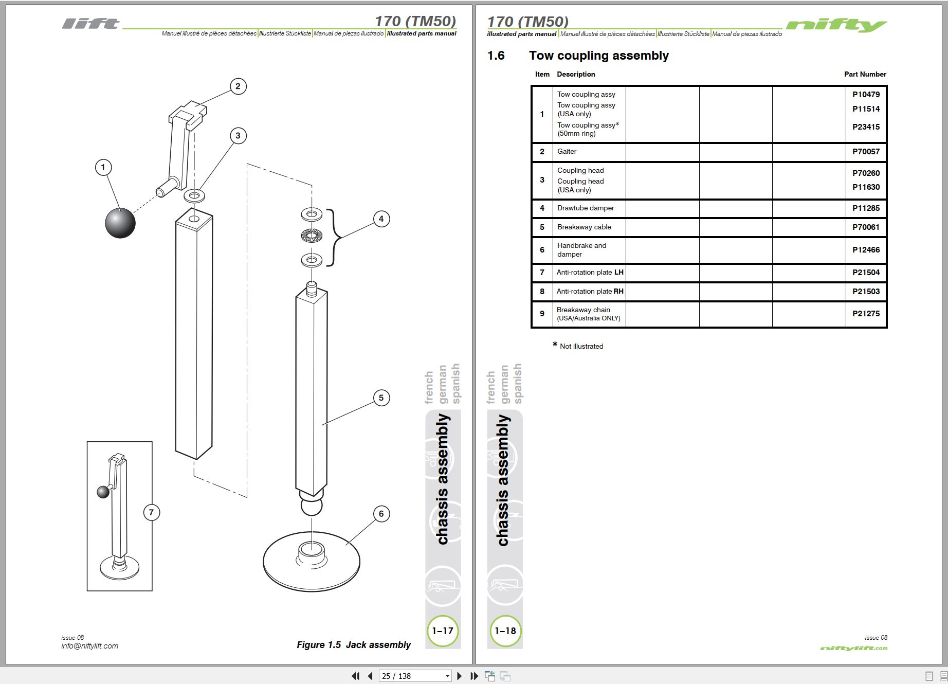 NIFTYLIFT Towable Boom Lifts 170 23546 Operating Parts Manual And Diagram 2012 EN NL (2)