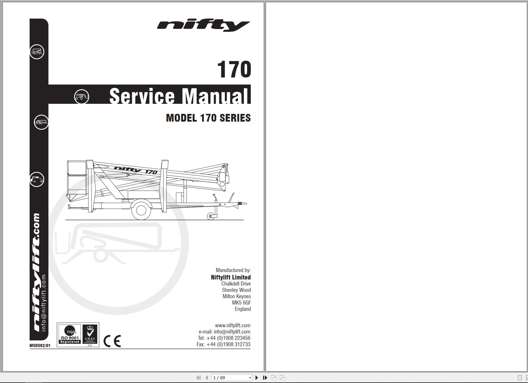 NIFTYLIFT Towable Boom Lifts 170 45554 Operating Service Parts Manual And Diagram 2020 (1)