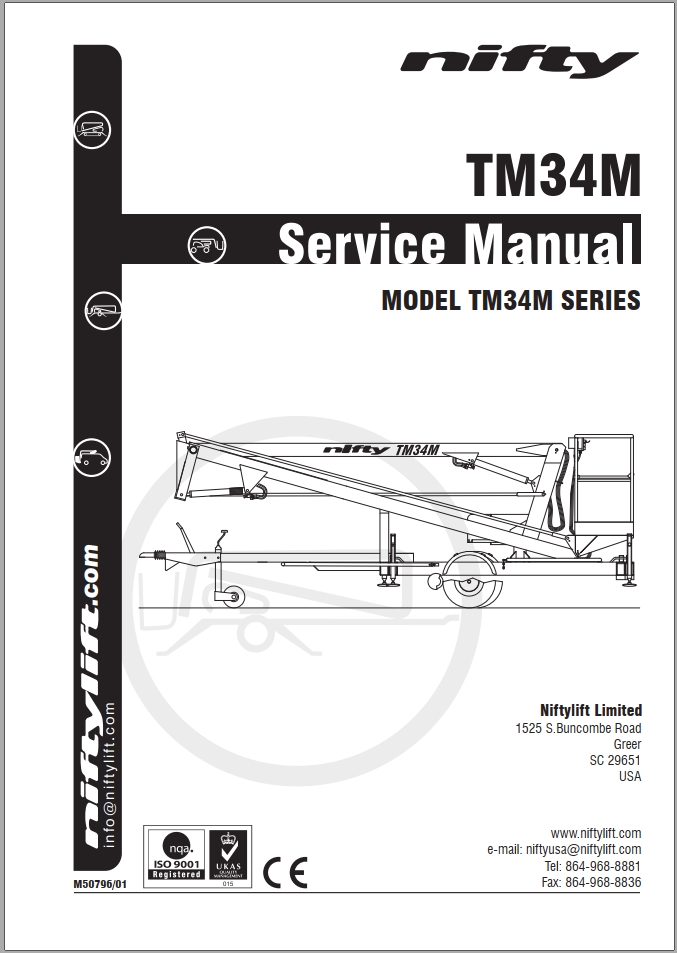 NIFTYLIFT Towable Boom Lifts TM34 62741 Operating Service Parts Manual And Diagram 2025 EN FR (1)
