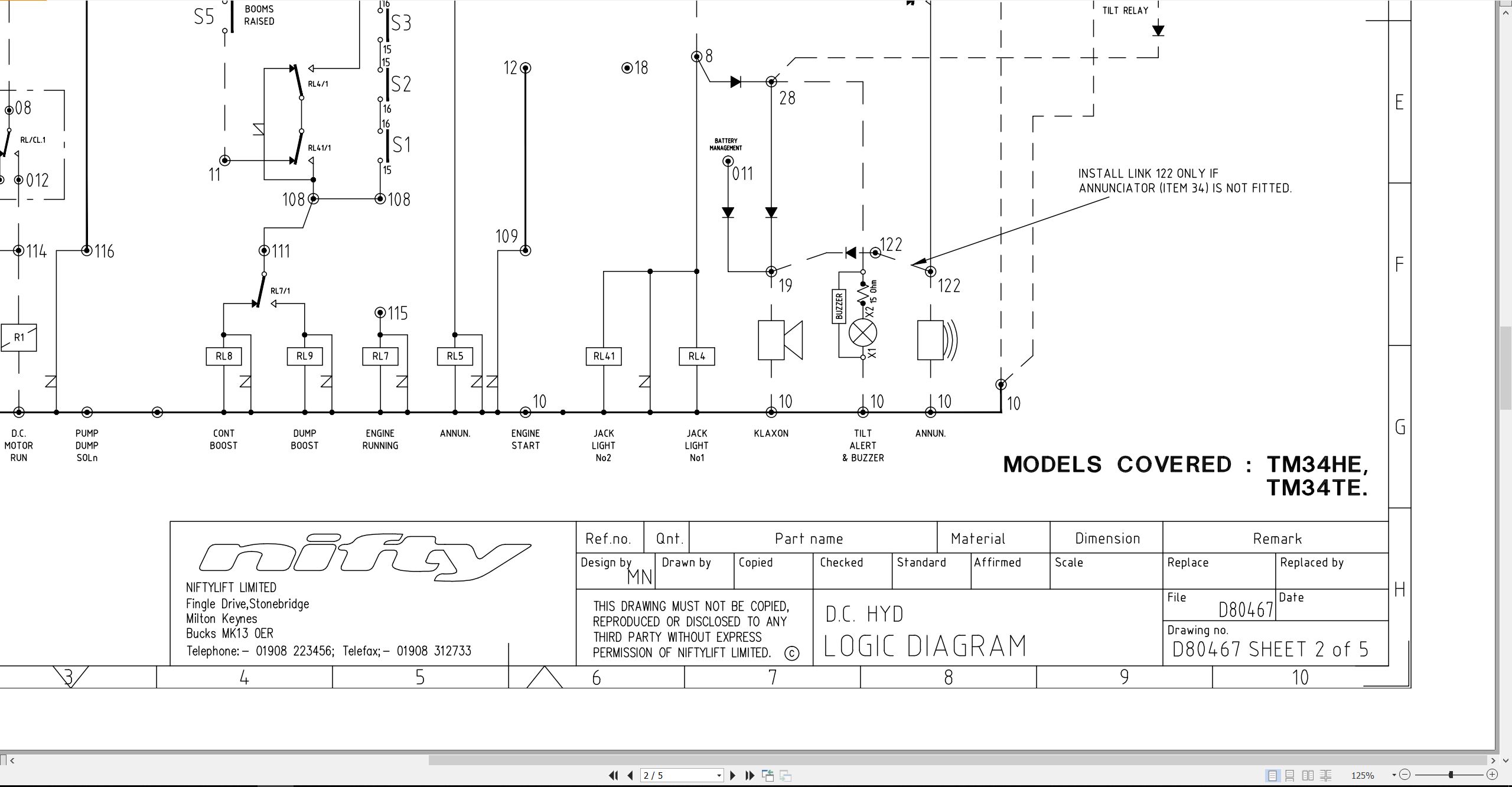 NIFTYLIFT Towable Boom Lifts TM34T 52618 Operating Service Parts Manual And Diagram 2023 (3)