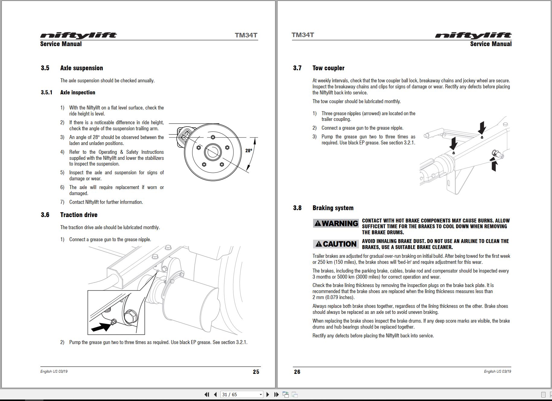 NIFTYLIFT Towable Boom Lifts TM34T 59958 Operating Service Parts Manual And Diagram 2024 (2)
