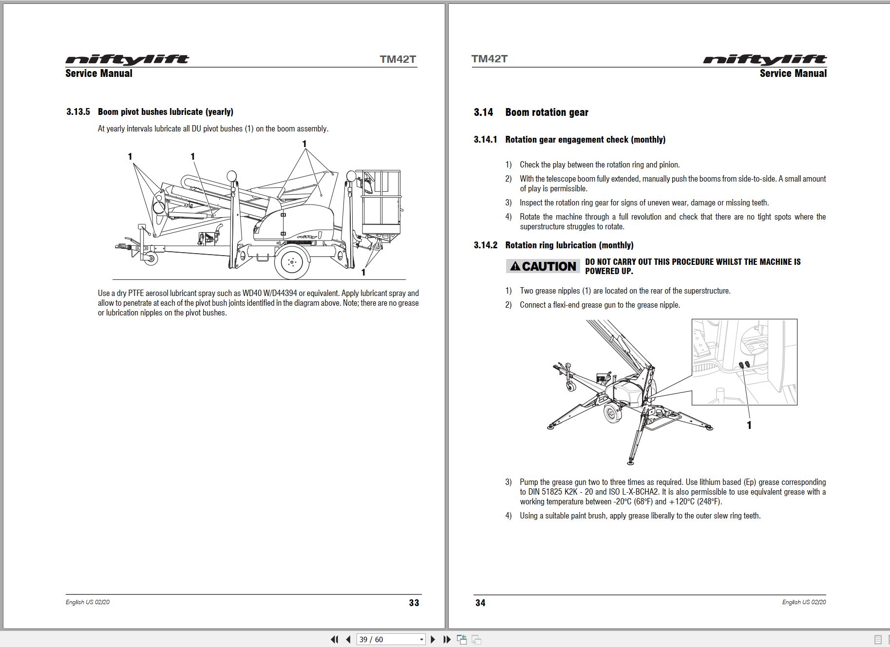 NIFTYLIFT Towable Boom Lifts TM42T 55978 Operating Service Parts Manual And Diagram 2023 (2)