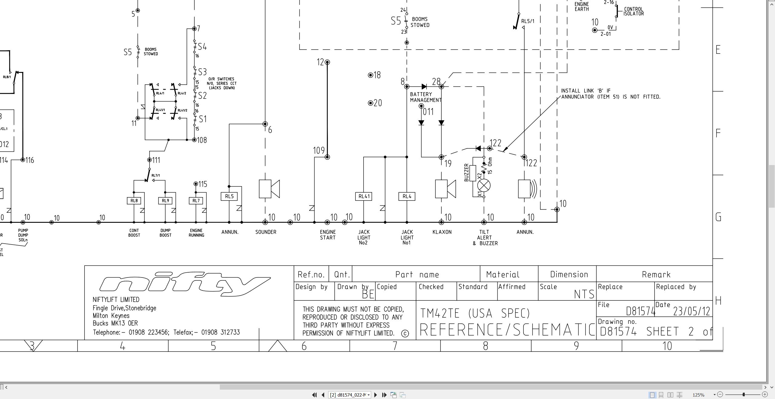 NIFTYLIFT Towable Boom Lifts TM42T 55978 Operating Service Parts Manual And Diagram 2023 (3)