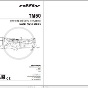 NIFTYLIFT Towable Boom Lifts TM50 29650 Operating Parts Manual And Diagram 2015 (1)