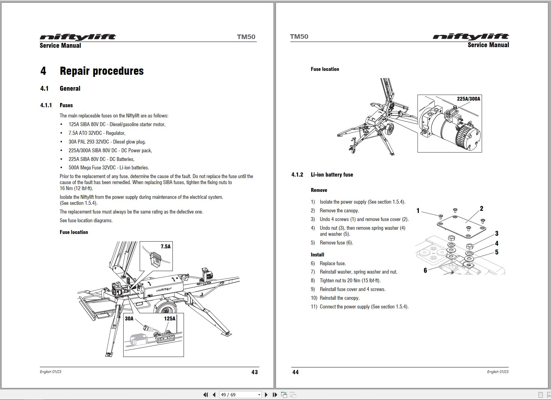 NIFTYLIFT Towable Boom Lifts TM50 52772 Operating Service Parts Manual And Diagram 2023 (2)
