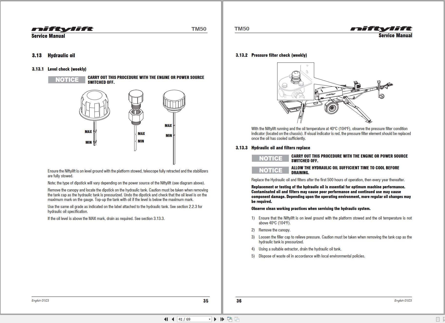 NIFTYLIFT Towable Boom Lifts TM50 52791 Operating Service Parts Manual And Diagram 2023 (2)