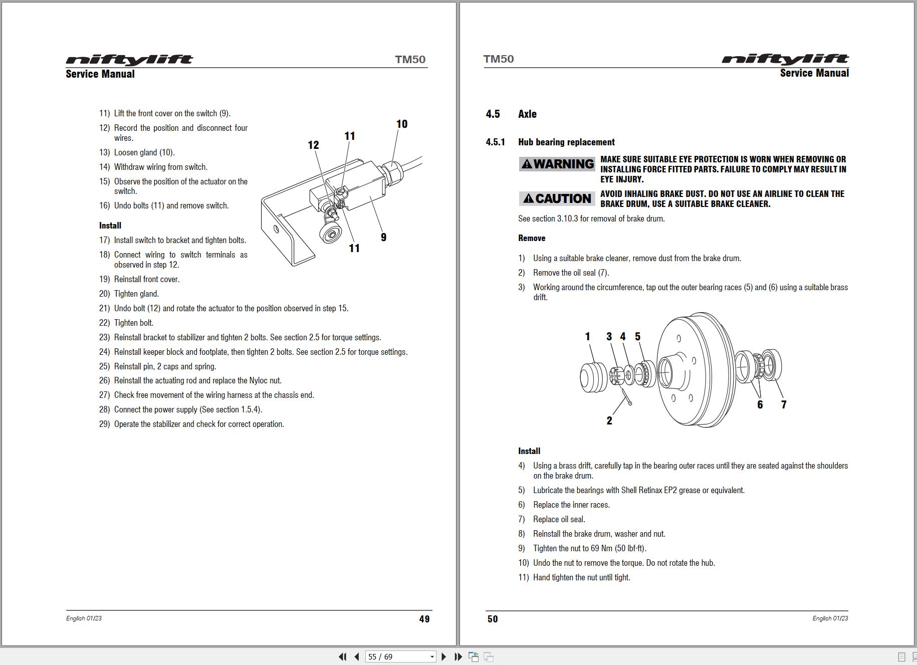 NIFTYLIFT Towable Boom Lifts TM50 54855 Operating Service Parts Manual And Diagram 2024 (2)