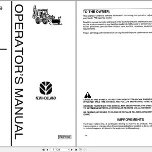 New Holland Backhoe Loader 775 Operators Manual 42077520 (1)