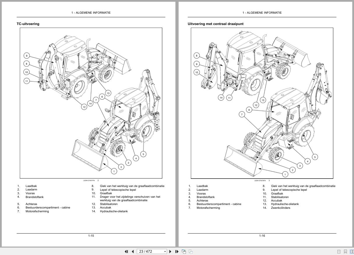 New Holland Backhoe Loader B100C to B115C Operation Maintenance Manual 47987196 2016 NL (2)