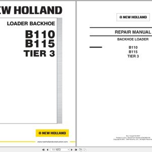 New Holland Backhoe Loader B110 B115 Tier 3 Repair Manual 87643850NA 2007 (1)