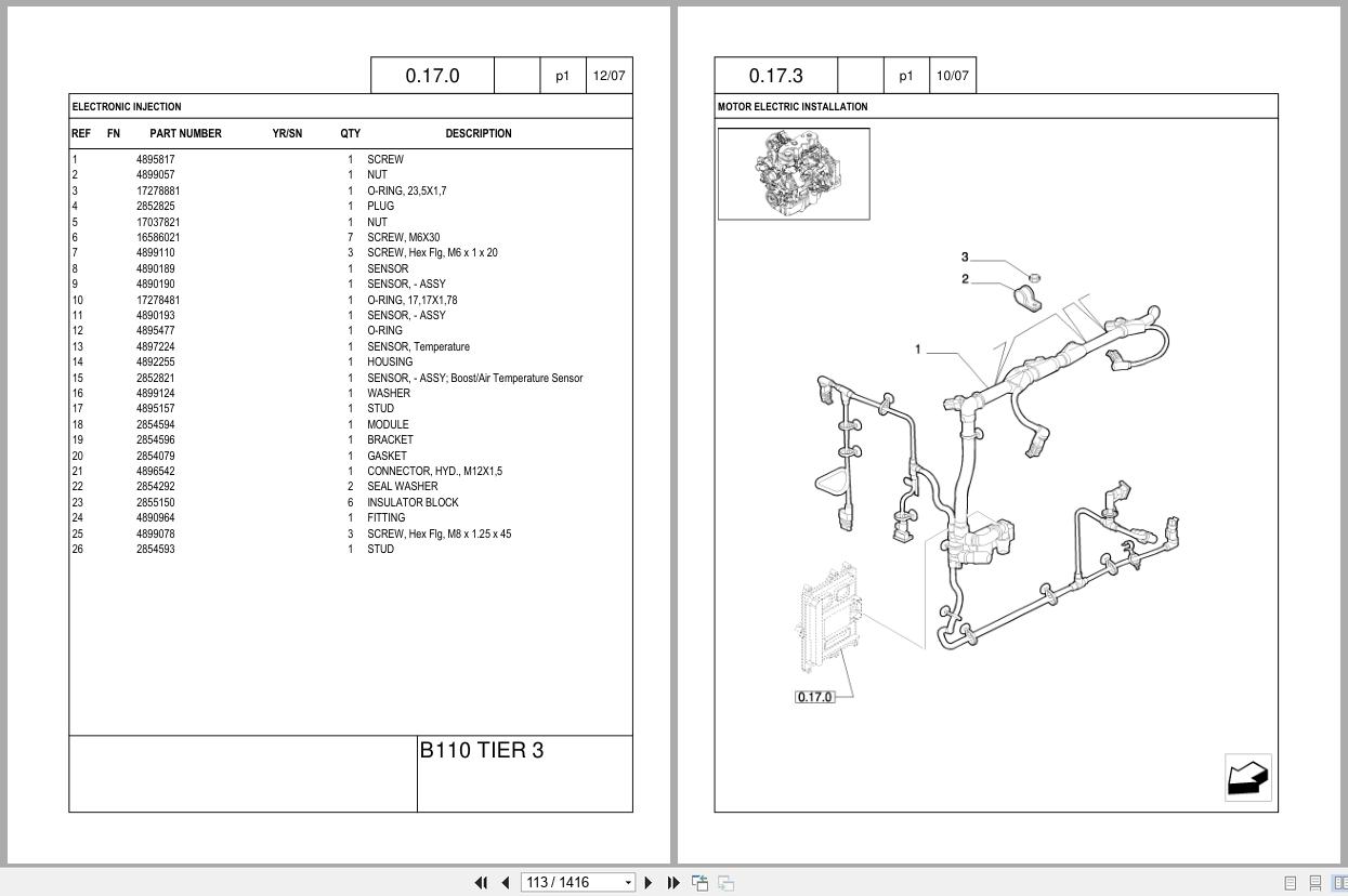 New Holland Backhoe Loader B110 Tier 3 Parts Manual 87659775NA 2007 (2)
