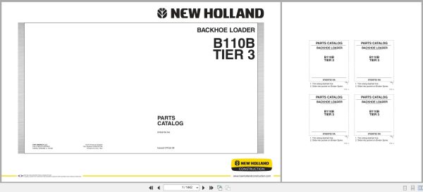 New Holland Backhoe Loader B110B Tier 3 Parts Manual 87659792NA 2008 (1) New Holland Backhoe Loader B110B Tier 3 Parts Manual 87659792Na 2008 (1)