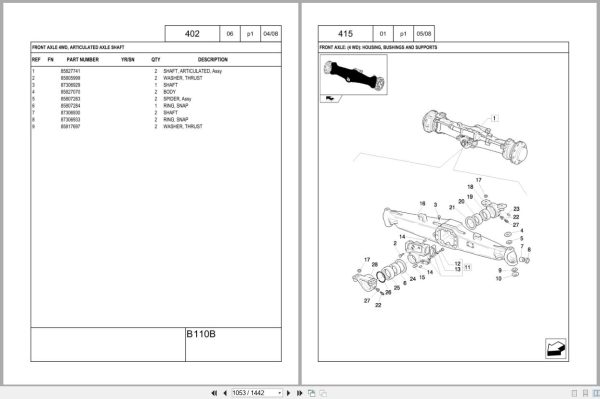 New Holland Backhoe Loader B110B Tier 3 Parts Manual 87659792NA 2008 New Holland Backhoe Loader B110B Tier 3 Parts Manual 87659792Na 2008 (2)