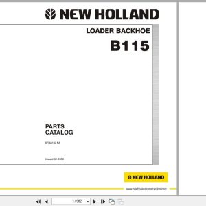 New Holland Backhoe Loader B115 Parts Catalog 87364132NA 2006 (1)