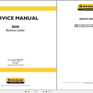 New Holland Backhoe Loader B80B Service Manual 90393964 2020 (1)