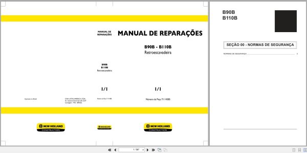 New Holland Backhoe Loader B90B B110B Repair Manual 71114385 BR (1) New Holland Backhoe Loader B90B B110B Repair Manual 71114385 Br (1)