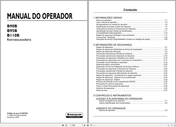New Holland Backhoe Loader B90B B95B B110B Operators Manual 51463526 2018 BR (1) New Holland Backhoe Loader B90B B95B B110B Operators Manual 51463526 2018 Br (1)