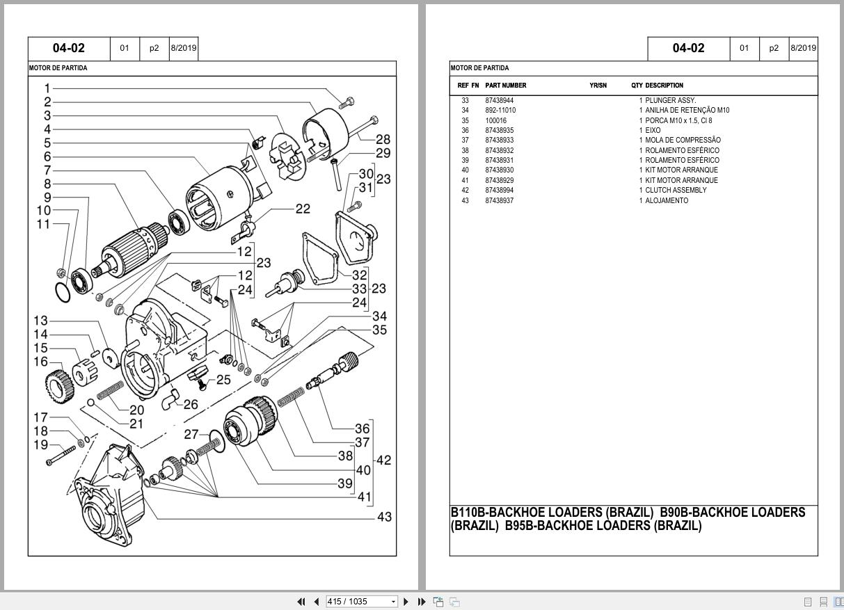 New Holland Backhoe Loader B90B B95B B110B Parts Catalog 71114367 2019 BR (2)