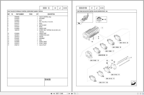 New Holland Backhoe Loader B90B Tier 3 Parts Catalog 87659786Na 2008 (2)