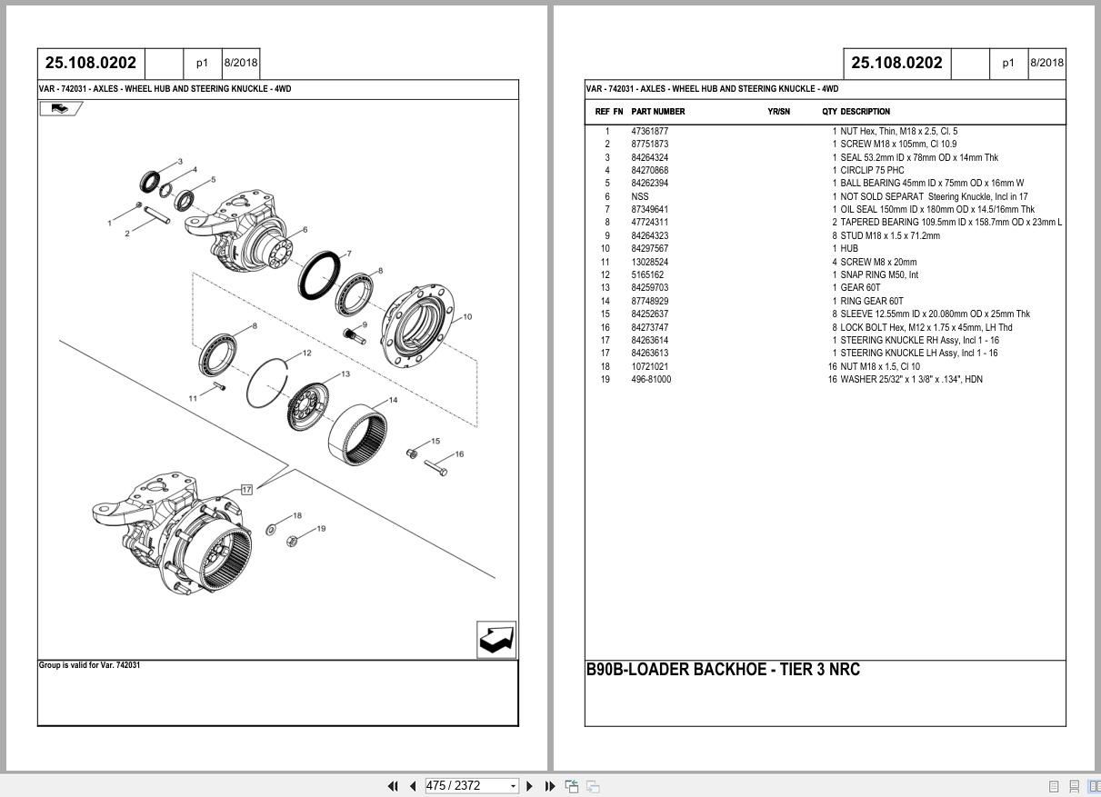 New Holland Backhoe Loader B90B Tier 3 Parts Manual 675430719PC 2014 (2)