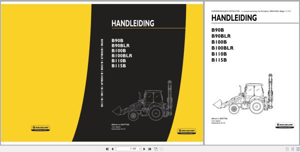 New Holland Backhoe Loader B90B To B115B Operation Maintenance Manual 84277766 2010 Nl (1)